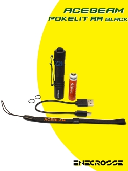 Фонарь ACEBEAM Pokelit AA Black (УЦЕНКА, 1xNICHIA 219F 5000K CRI90, 1xAA/14500, 550 лм, 86 м)