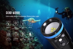 Фонарь для дайвинга XTAR D30 6000 (CREE XHP50.2 J2, 4 х 18650, 89 м, 6000 лм)