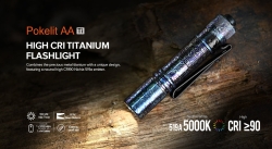 Acebeam Pokelit AA Ti (1xNichia 519A 5000K CRI90, 1xAA/14500, 500lm, 80m)