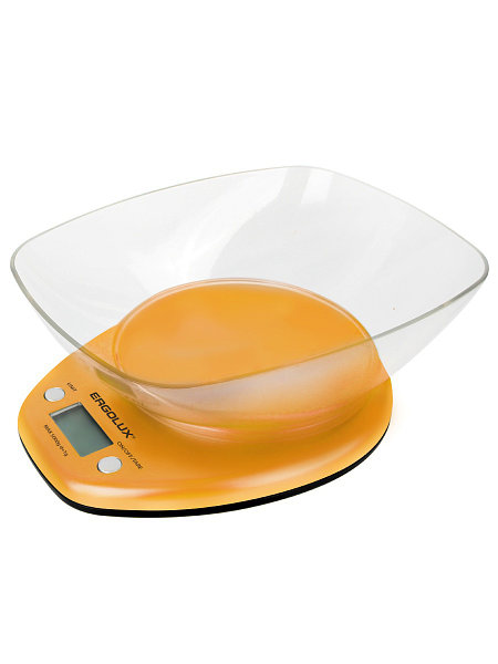 Ergolux ELX-SK04-C11 весы с чашей 5 кг, цвет: оранжевый