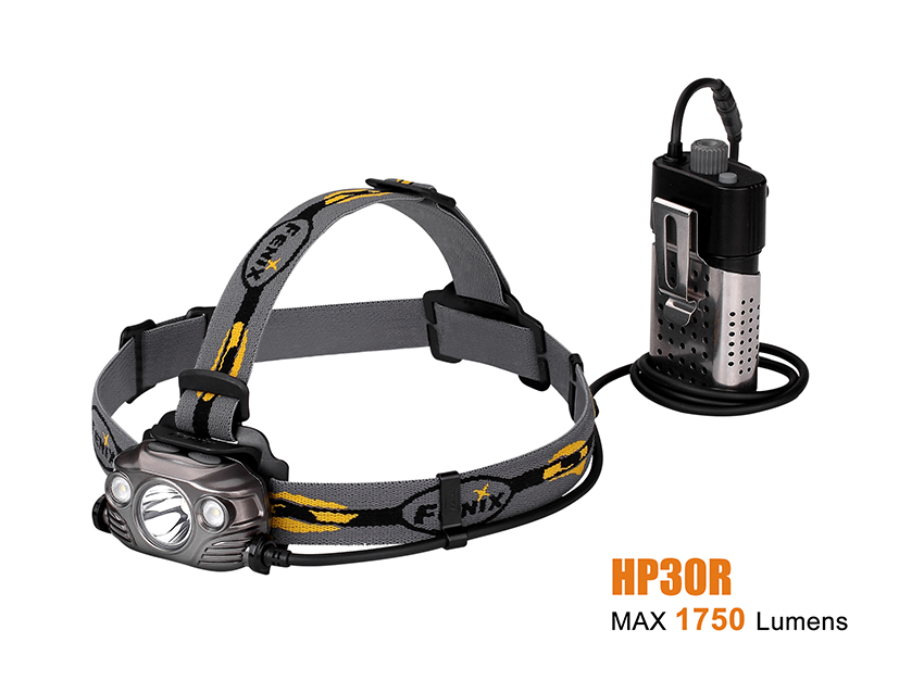 Налобный фонарь Fenix HP30R black (ЗУ,  XM-L2+XP-G2 R5, 2x18650, 1000lm, 202m)