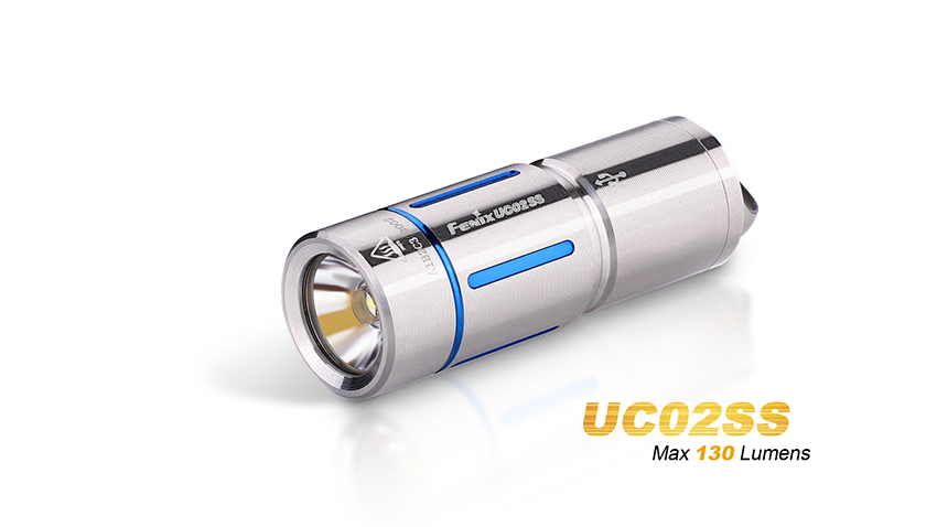 Фонарь Fenix UC02 Stainless Steel Blue 130lm