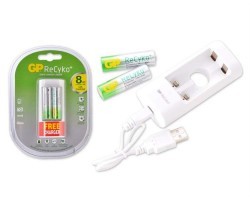 GP Recyko USB charger GPRHOU211024 (2x AA 2000 mAh)