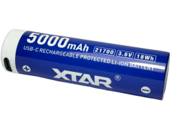 Аккумулятор Li-Ion XTAR 21700 USB-C (с защитой и ЗУ, длина 75,5 мм, 3,6/4,2 В, 10 A, 4900 мАч, 24 мОм)