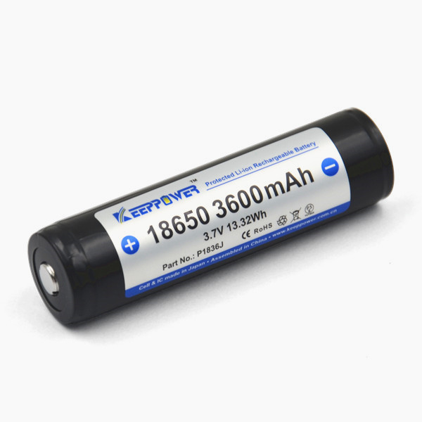 KeepPower 18650 3600 mAh (P1836J) защищенный