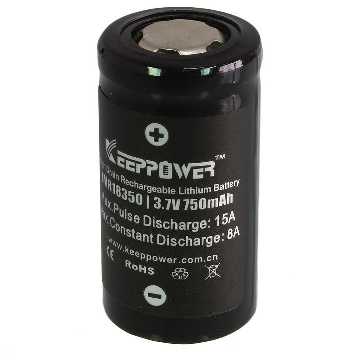 KeepPower IMR18350 8/15A 750 mAh плоский плюс UH1835-Flat Top