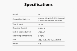 Зарядное устройство XTAR L4 (1,5 В Li-ION / 1,2 В Ni-MH AA/AAA)