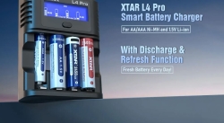 Зарядное устройство XTAR L4 Pro (для 1-4 Li-ion/Ni-MH, 4 x AА/AAA, LCD дисплей)