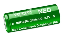 Аккумулятор Li-Ion Vapcell ICR18500 2000mah N20 (3,7 В, 5 A, 2000 мАч, 18x49 мм)