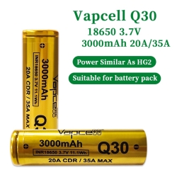 Аккумулятор Li-Ion высокотоковый Vapcell INR18650 30Q (3,6/4,2 В, 20/35А, 3000 мАч, 13 мОм, 18,4x65 мм)