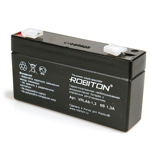 ROBITON VRLA6-1.3 6В  1300mAh Аккумулятор SLA