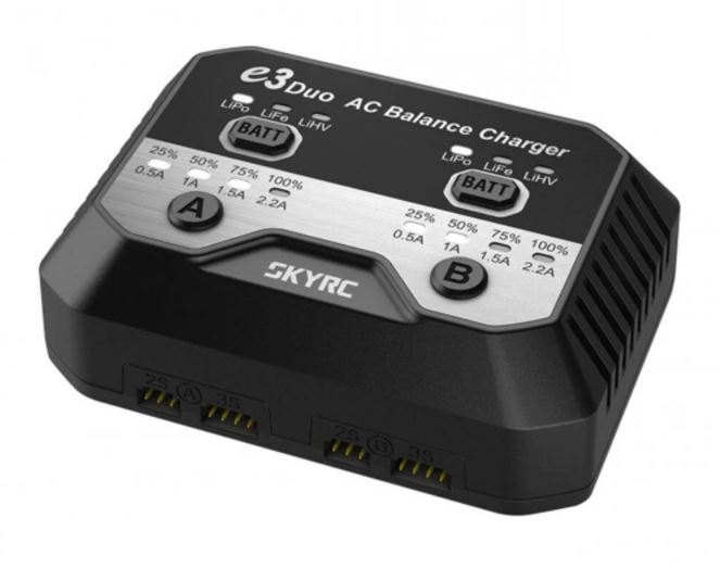 SkyRC E3 Duo AC 2.2A 2х20W ЗУ для сборок LiPo/LiFe/LiHV 2-3S