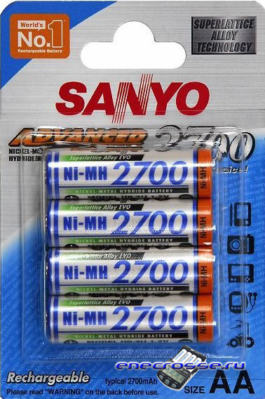 Sanyo AA 2700 mAh (HR-3U)
