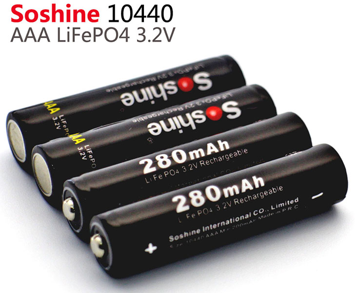 Soshine 10440 3.2V LiFePO4 280 mAh (цена за 1 шт)