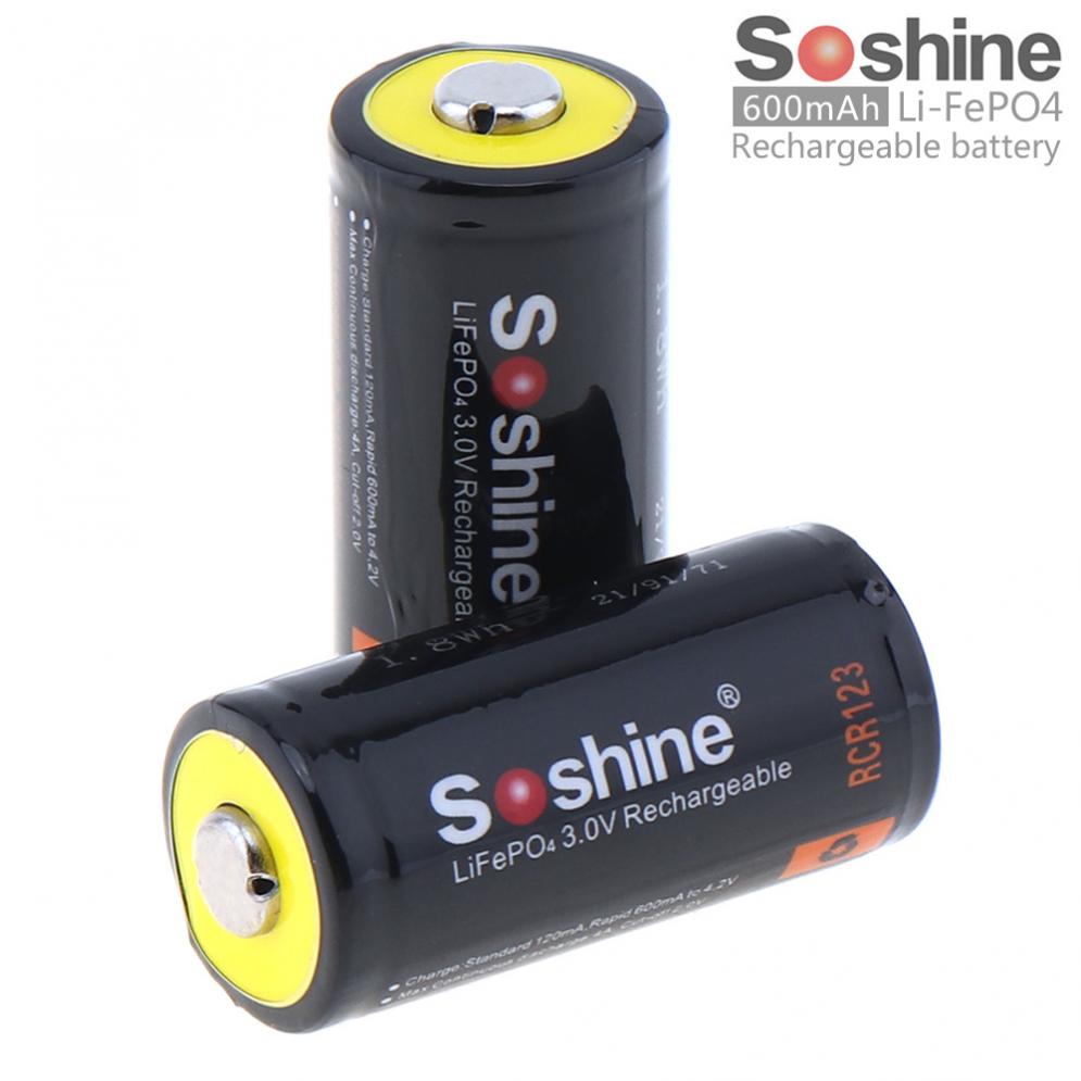 Soshine 16340 LiFePO4 3,2V 600 mAh защищенный