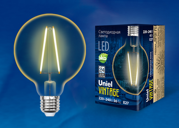 Uniel LED-G80-4W-GOLDEN-E27 400lm