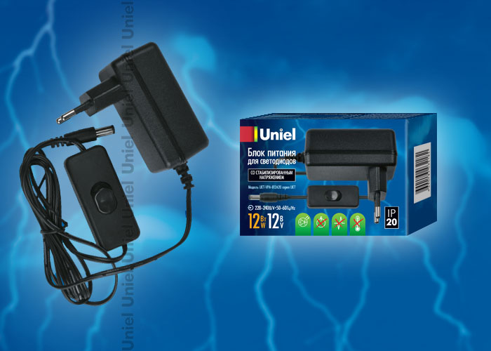 Uniel UET-VPA-012A20 12W 12V блок питания для светодиодов