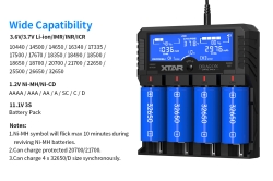 Зарядное устройство Xtar VP4L Plus DRAGON (для 1-4  Li-Ion/Ni-Mh/Ni-Cd от 32 до 75 мм, Li-ion сборки 11,1В / 3S, 0,5/2А)