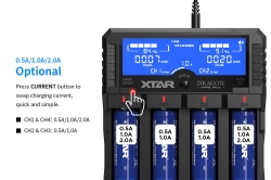 Зарядное устройство Xtar VP4L Plus DRAGON (для 1-4  Li-Ion/Ni-Mh/Ni-Cd от 32 до 75 мм, Li-ion сборки 11,1В / 3S, 0,5/2А)