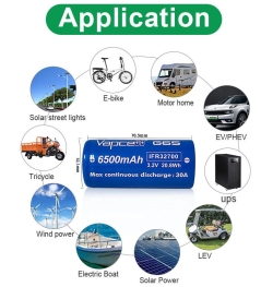 Аккумулятор Li-Ion Vapcell INR32700 G65 (3,2 В, 30 A, 6500 мАч, 32,1x70,9 мм)