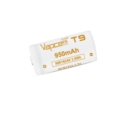 Аккумулятор Li-Ion Vapcell INR16340 T9 flat/button top (длина 32,8/34 мм, 3,6/4,2 В, 3 A, 950 мАч)