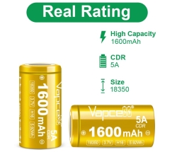 Аккумулятор Li-Ion Vapcell INR18350 H16 (3,7 В, 5 A, 1600 мАч, 18,2x35 мм)