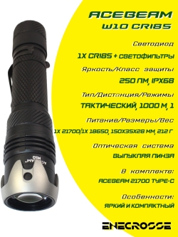 Acebeam W10 CRI85 250lm/1000m