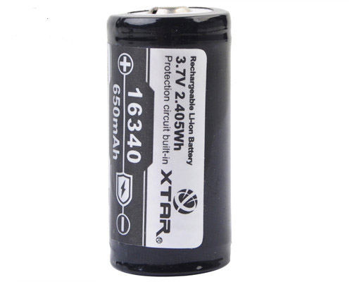 XTAR 16340 650 mAh protected