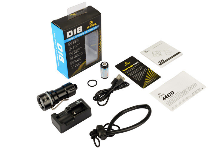 Xtar D18 SET (1x16340, 1xXM-L2, 300lm, 115m, ↓ до 100m)