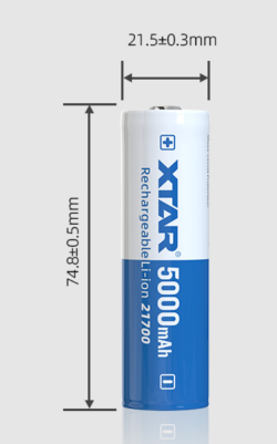 Xtar 21700HP 25A 5000mAh