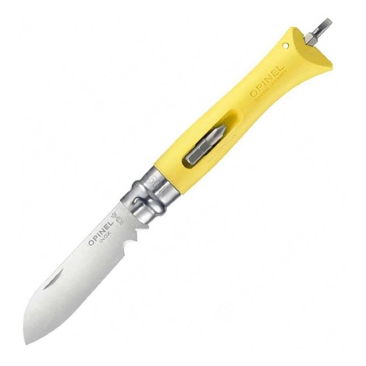 Нож Opinel №09 DIY (нерж. сталь, сменные биты, желтый, 001804)