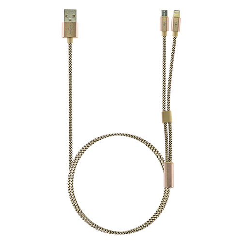 Кабель ROBITON P10 USB A - MicroUSB/8pin, 1м золото PH1