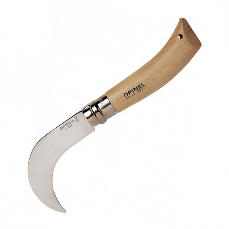 Нож садовый Opinel №10 (нерж. сталь, с изогнутым лезвием, блистер, 000657)