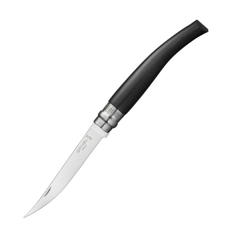 Нож филейный Opinel №10 (нерж.сталь, эбеновое дерево, картонная коробка, 001708)
