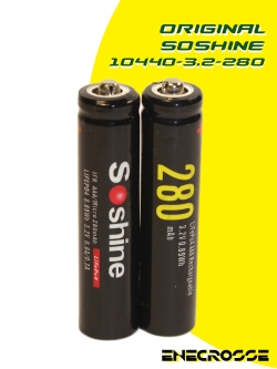 Аккумулятор LiFePO4 Soshine IFR 10440-3.2-280 (длина 44,8 мм, 3,2 В, 280 мАч, 57 мОм)