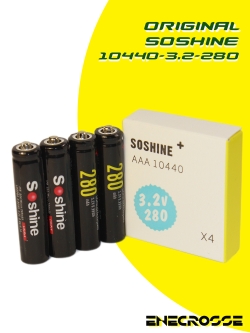 Аккумулятор LiFePO4 Soshine IFR 10440-3.2-280 (длина 44,8 мм, 3,2 В, 280 мАч, 57 мОм)