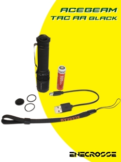 Фонарь EDC Acebeam TAC AA Black (1хNichia 519A-V1 5000K High CRI90, 1xAA/14500, 750 лм, 200 м)