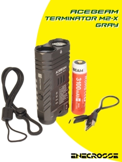 Acebeam Terminator M2-X 5000K Gray (3хNichia 519A High CRI90, 1x18650, 2000/900lm, 164/500m)