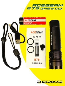 Acebeam E75 6500K Grey (1x21700, 4500lm, 260m)