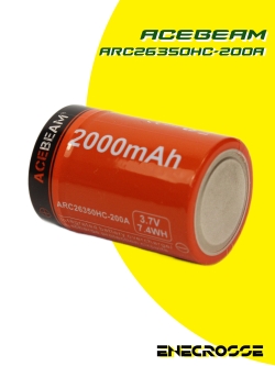 Аккумулятор Li-Ion Acebeam ARC26350HC-200A 26350 2000mAh (microUSB, 09.2021)
