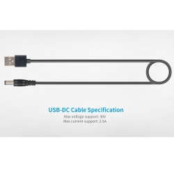 Кабель питания USB-A DC-jack 5,5x2,5 мм для ЗУ XTAR VC4/MC6C/VC2 plus