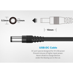 Кабель питания USB-A DC-jack 5,5x2,5 мм для ЗУ XTAR VC4/MC6C/VC2 plus