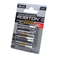 AA Robiton R-FR6 Литиевая батарейка (цена за 1 шт) ДО 2025 г. AA Robiton R-FR6 Литиевая батарейка (цена за 1 шт) ДО 2025 г.