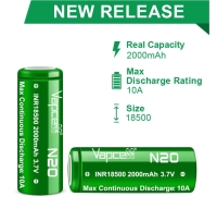 Аккумулятор Li-Ion Vapcell ICR18500 2000mah N20 (3,7 В, 5 A, 2000 мАч, 18x49 мм)