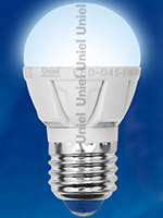 Uniel LED Dimmable-шар 6Bт E27 600лм 4500К белый свет