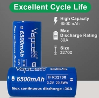 Аккумулятор Li-Ion Vapcell INR32700 G65 (3,2 В, 30 A, 6500 мАч, 32,1x70,9 мм)