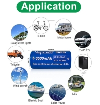 Аккумулятор Li-Ion Vapcell INR32700 G65 (3,2 В, 30 A, 6500 мАч, 32,1x70,9 мм)