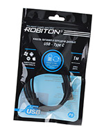 Кабель ROBITON P6 USB A - Type-C, Charge&Sync, 1м черный PH1