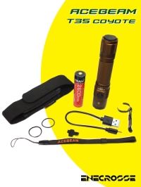 Фонарь Acebeam T35 5000K Coyote (1x Luminus SFT-40, 1x18650,1600 лм, 352 м)