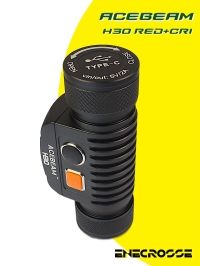 Фонарь Acebeam H30 Red+CRI 6500K (ЗУ, 3x LED, 1x21700, 4000 лм, 208 м)